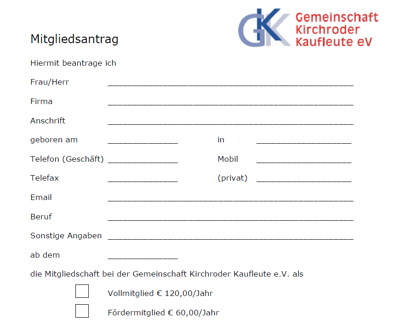 GKK-Mitgliedsantrag